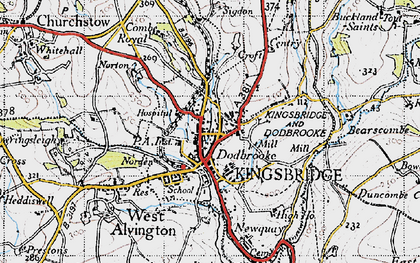 Old map of Kingsbridge in 1946