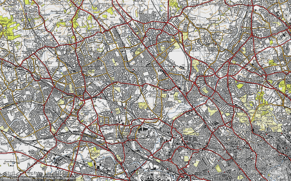 Old Map of Kingsbury, 1945 in 1945