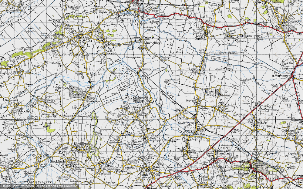 Old Map of Kingsbury Episcopi, 1945 in 1945