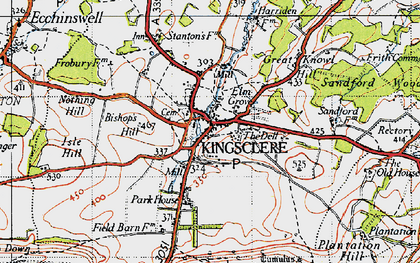 Old map of Kingsclere in 1945