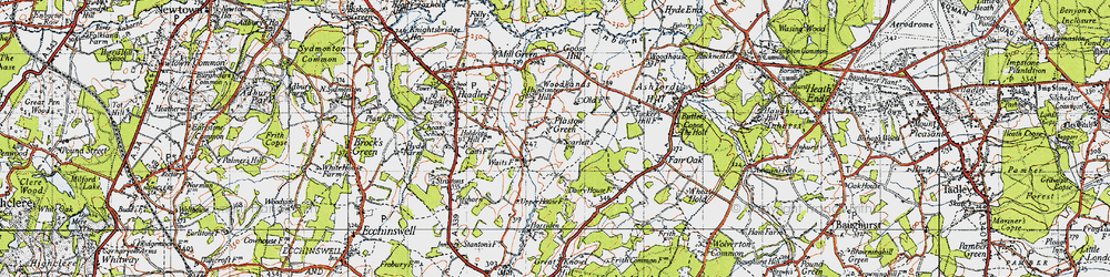 Old map of Kingsclere Woodlands in 1945
