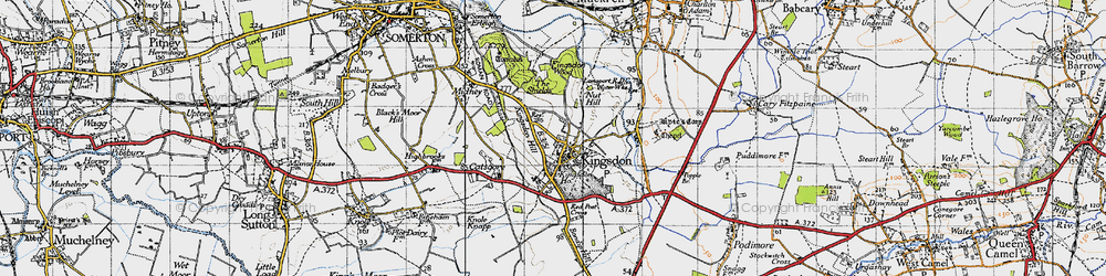 Old map of Kingsdon in 1945