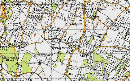 Old map of Kingsdown in 1946