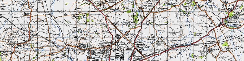 Old map of Kingsdown in 1947