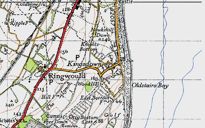 Old map of Kingsdown in 1947