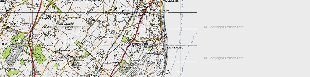 Old map of Knights Bottom in 1947