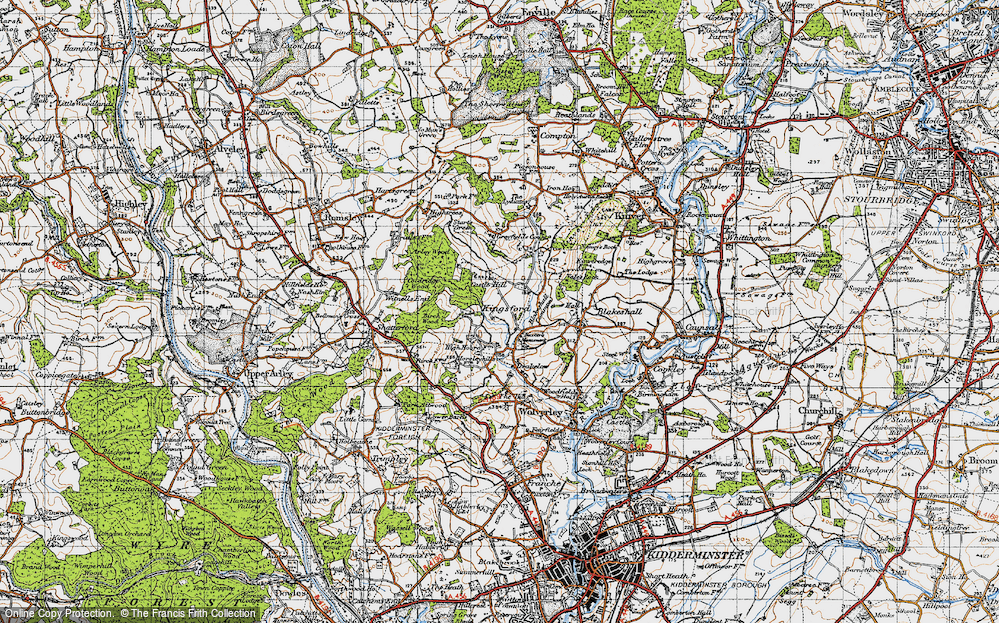 Old Map of Historic Map covering Greyfields Court in 1947