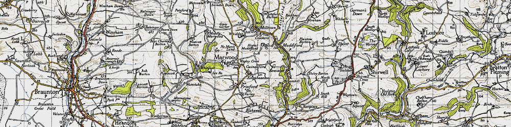 Old map of Kingsheanton in 1946