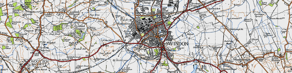Old map of Kingshill in 1947