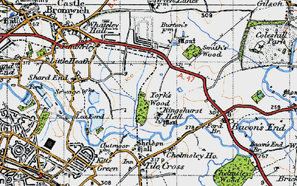 Old map of Kingshurst in 1946
