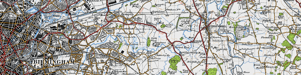 Old map of Kingshurst in 1946