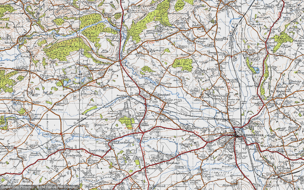 Old Map of Historic Map covering Brook Bridge in 1947