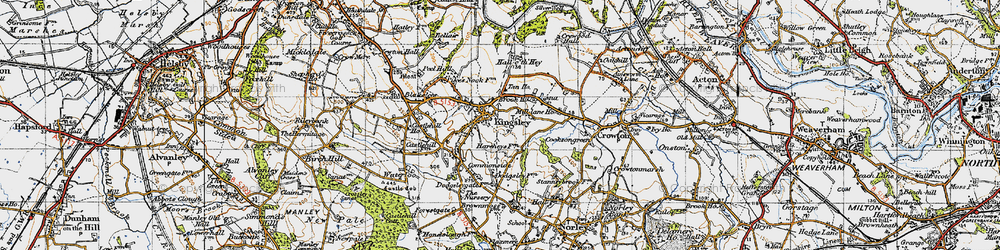 Old map of Kingsley in 1947