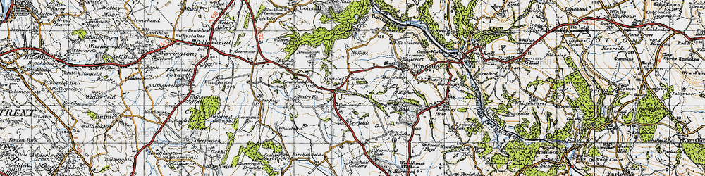 Old map of Kingsley Moor in 1946