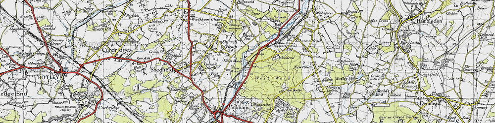 Old map of Kingsmead in 1945
