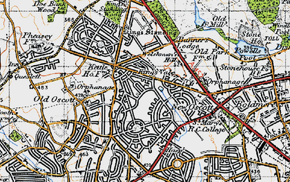 Old map of Kingstanding in 1946