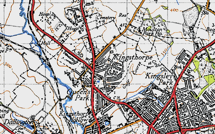 Old map of Kingsthorpe in 1946