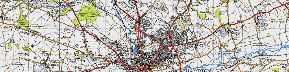 Old map of Kingsthorpe Hollow in 1946