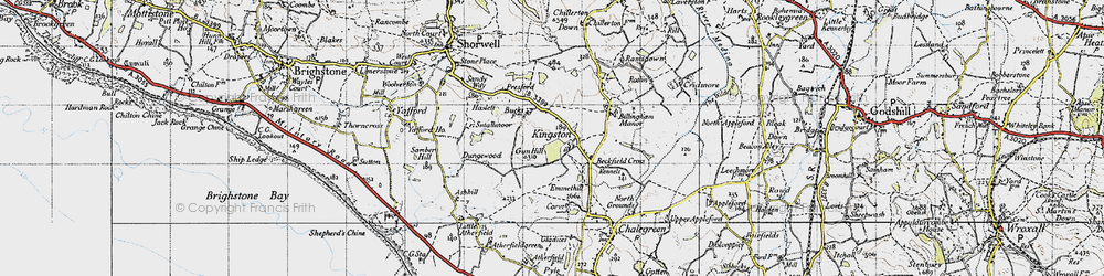 Old map of Kingston in 1945