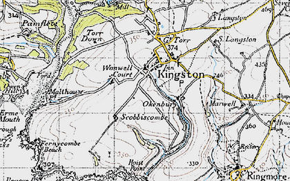 Old map of Kingston in 1946