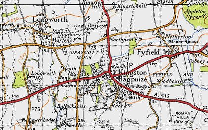 Old map of Kingston Bagpuize in 1947