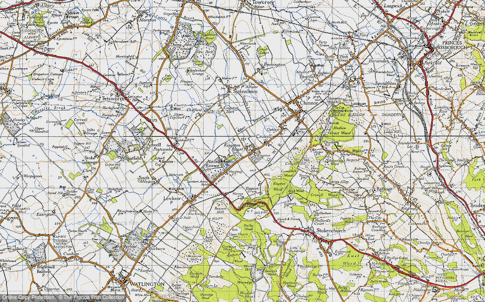 Old Map of Historic Map covering Aston Wood in 1947