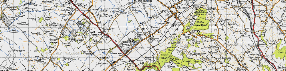 Old map of Kingston Blount in 1947