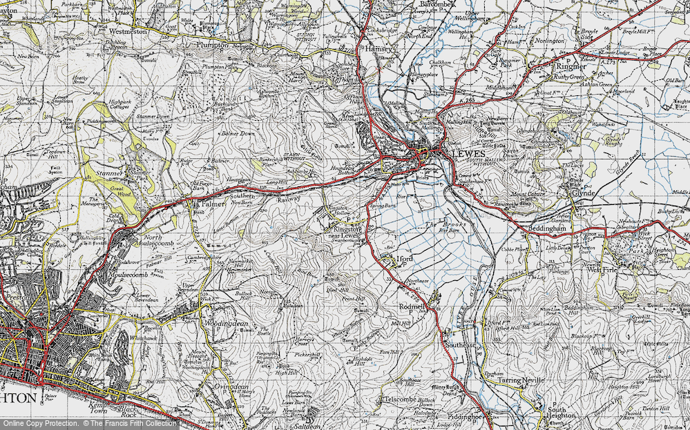 Old Map of Kingston near Lewes, 1940 in 1940
