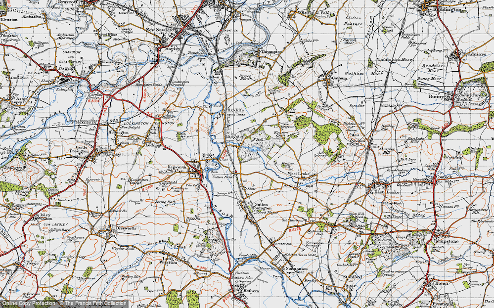 Old Map of Kingston on Soar, 1946 in 1946