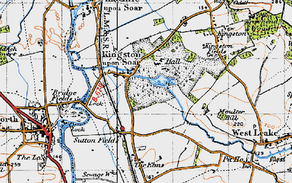 Old map of Kingston on Soar in 1946