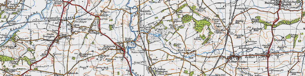 Old map of Kingston on Soar in 1946