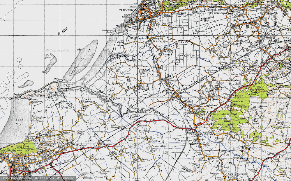 Old Map of Kingston Seymour, 1946 in 1946