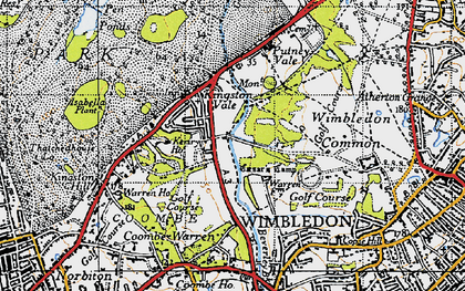 Old map of Kingston Vale in 1945