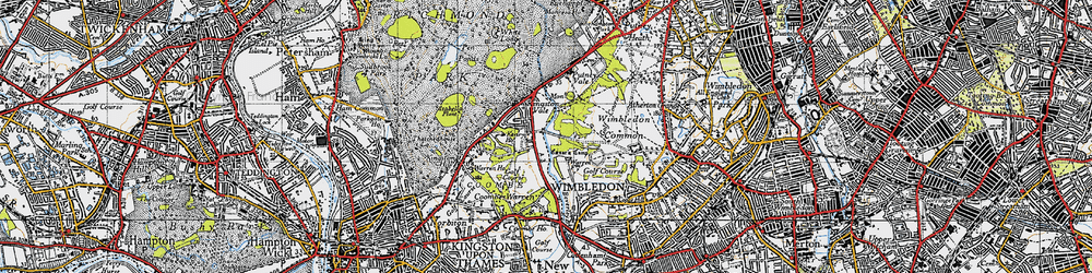 Old map of Kingston Vale in 1945