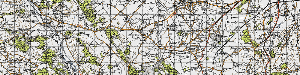 Old map of Brampton Hill in 1947