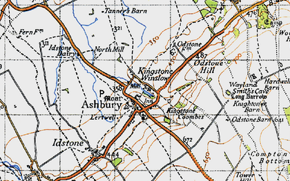 Old map of Kingstone Winslow in 1947