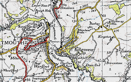 Old map of Kingswear in 1946