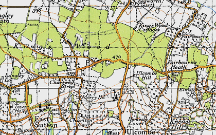 Old map of Kingswood in 1940