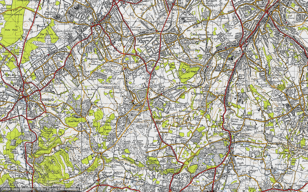 Old Map of Kingswood, 1945 in 1945