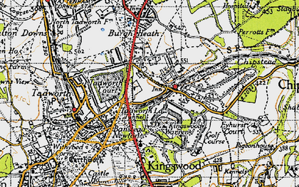Old map of Kingswood in 1945