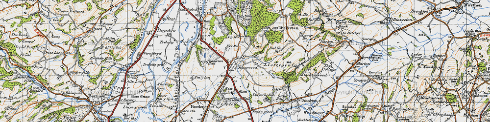 Old map of Edderton Hall in 1947