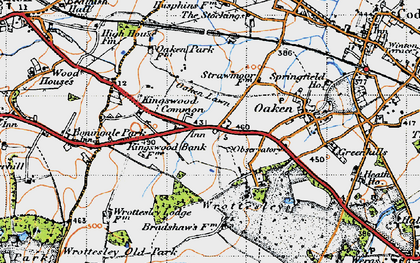 Old map of Kingswood Common in 1946