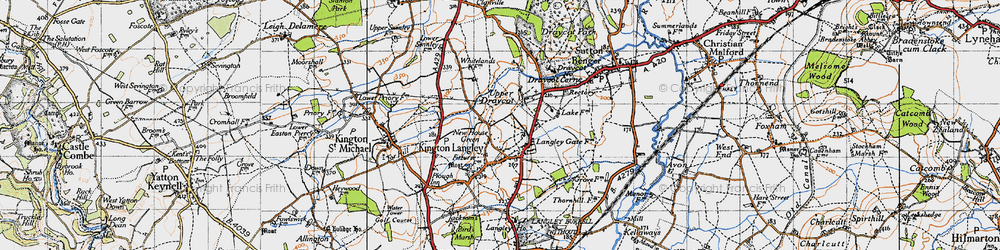 Old map of Kington Langley in 1947