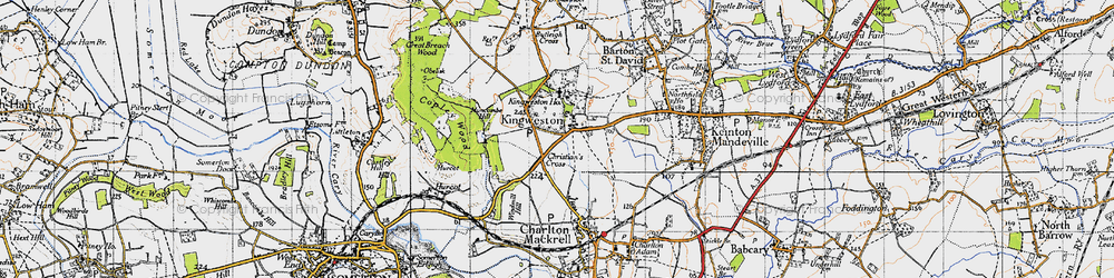 Old map of Kingweston in 1945