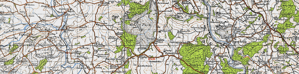 Old map of Kinlet in 1947