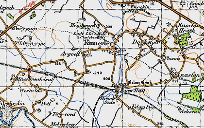 Old map of Kinnerley in 1947