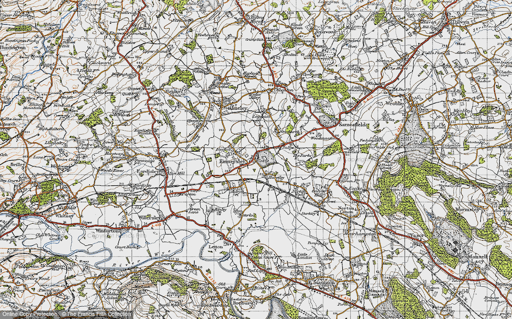 Old Map of Kinnersley, 1947 in 1947
