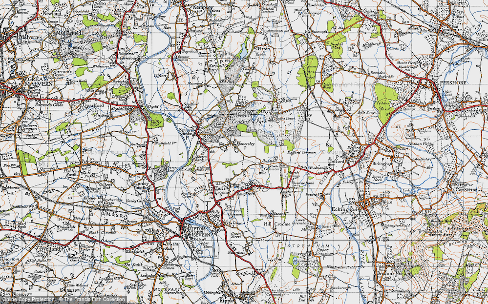 Old Map of Kinnersley, 1947 in 1947