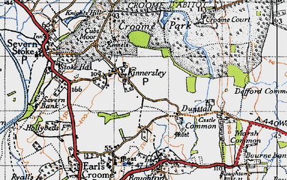 Old map of Kinnersley in 1947