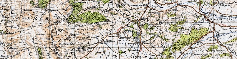 Old map of Kinnerton in 1947